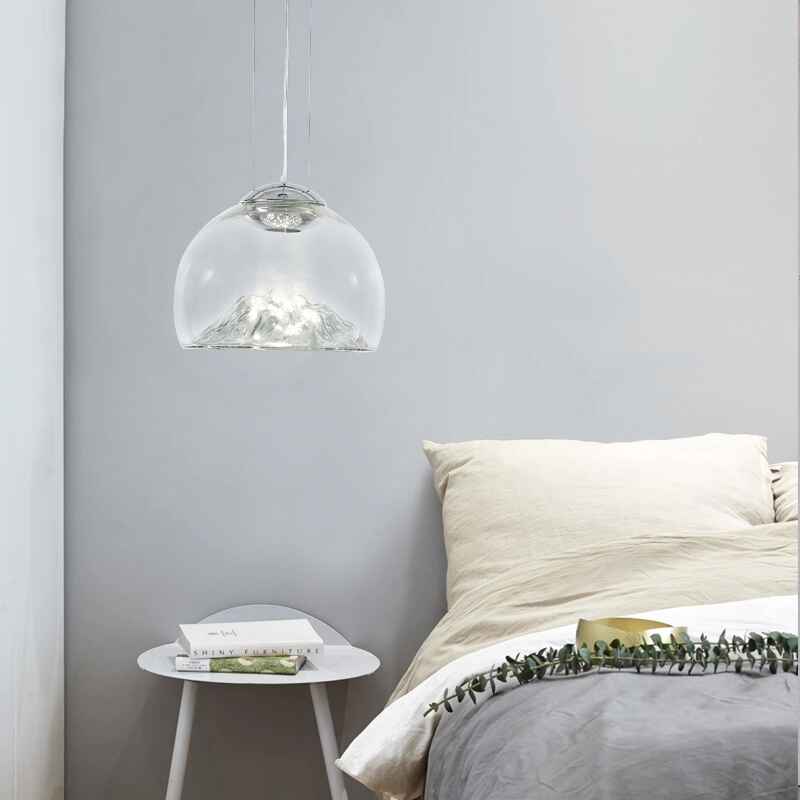 Modern Electroplated Glass Pendant Lamp Bed side 