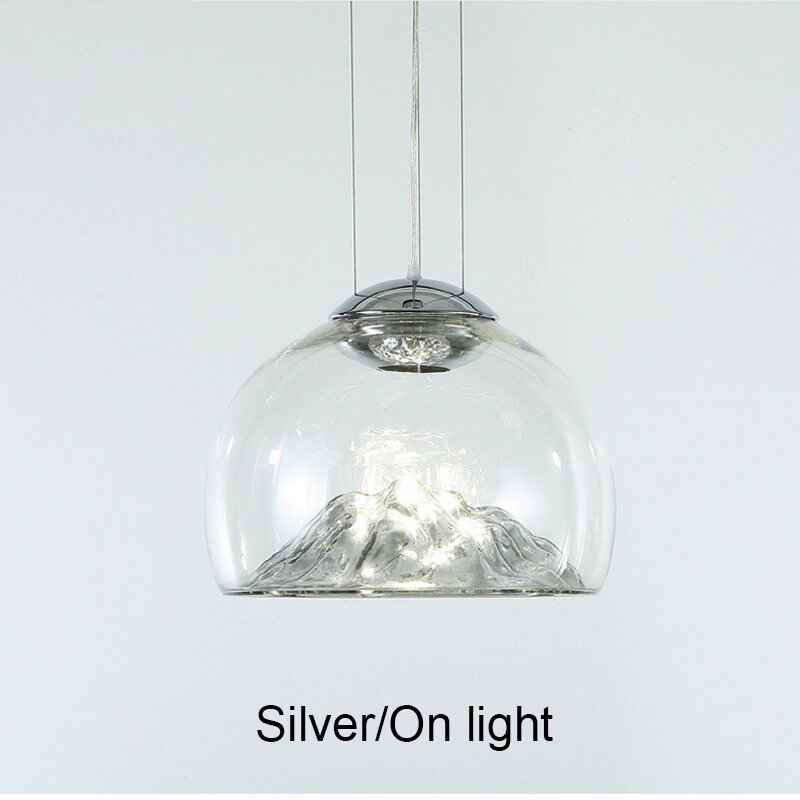 Modern Electroplated Glass Pendant Lamp Silver