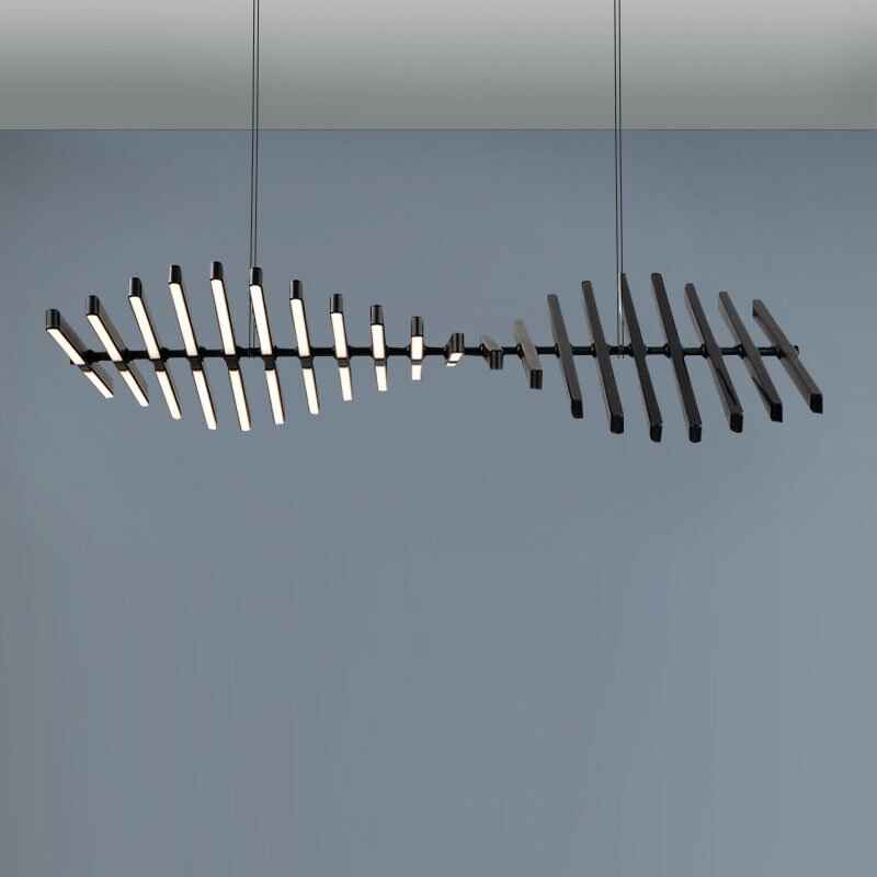 Modern LED Pendant Chandelier Gray Background