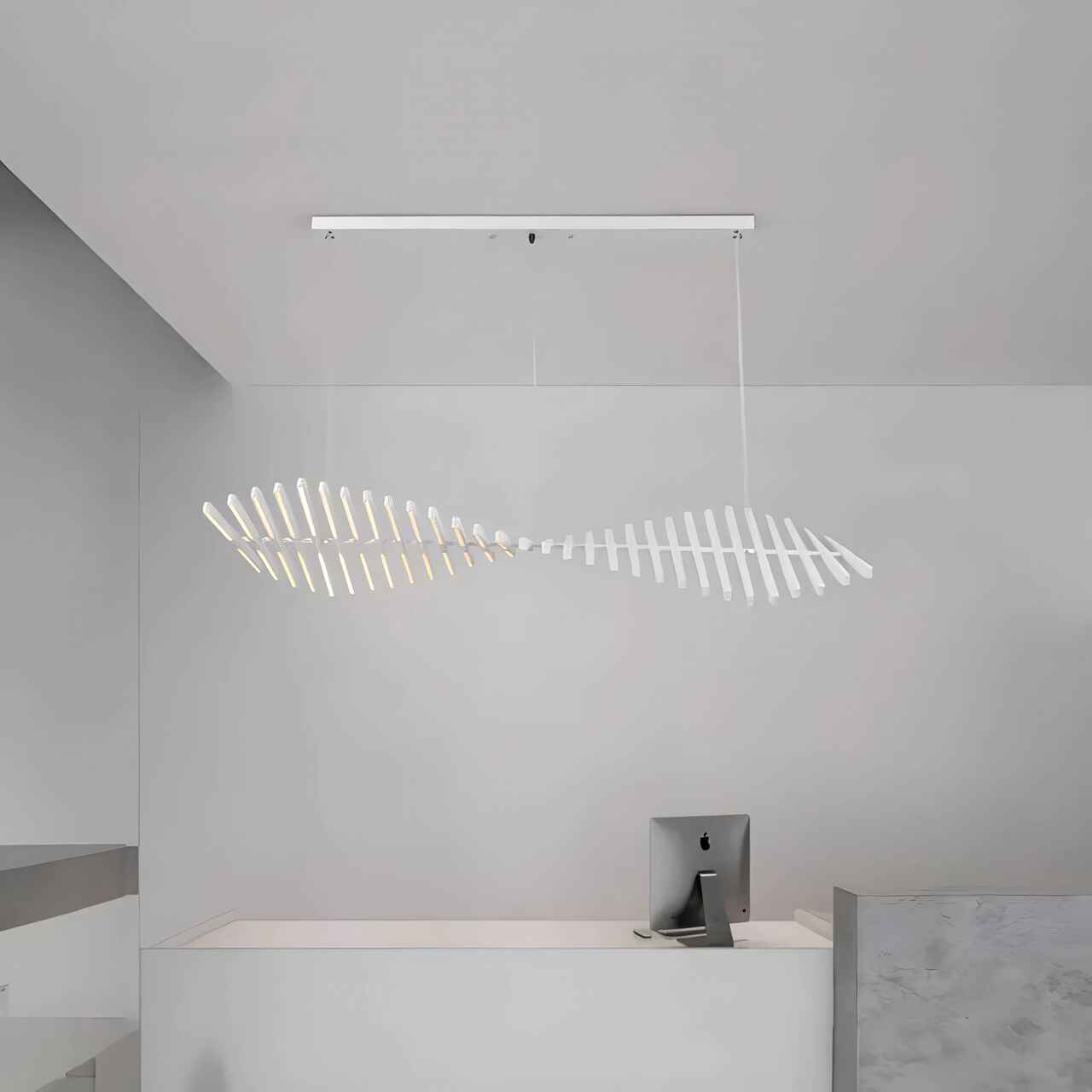 Modern LED Pendant Chandelier White