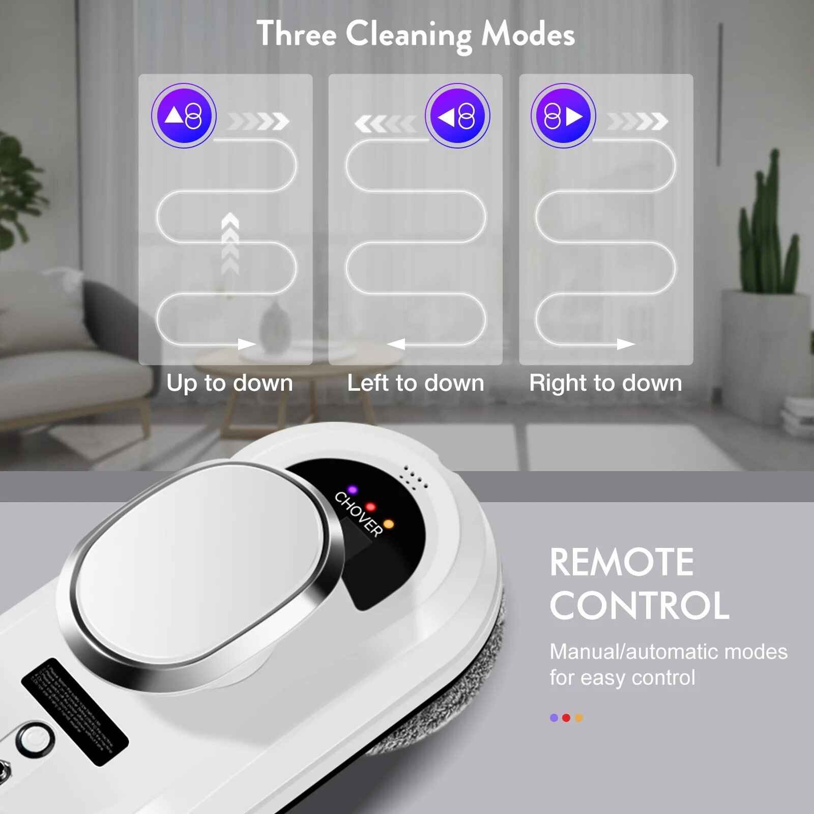 Robot Vacuum Window Cleaner with Remote Control Functions