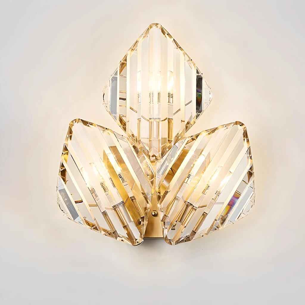 Modern Gold Crystal LED Wall Sconce 3 Crystal