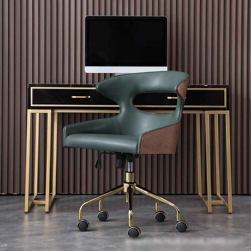 ComfortCraft Luxe Ergonomic Office Chair – PU Leather, Adjustable, Rotating Green