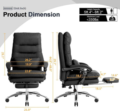 Modern Ergonomic Swivel Office Chair with Handrails and Rollers Dimension