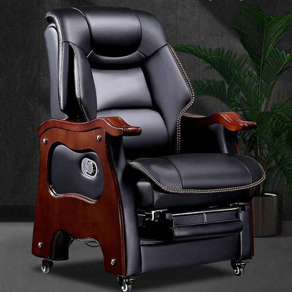 Premium Leather Swivel Executive Office Chair Ergonomic, Rotatable, with Armrests 