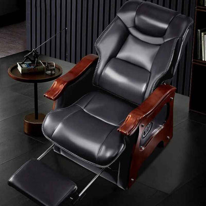 Premium Leather Swivel Executive Office Chair Ergonomic, Rotatable, with Armrests Upper View