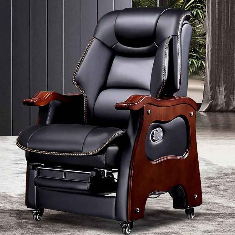 Premium Leather Swivel Executive Office Chair Ergonomic, Rotatable, with Armrests Comfortable