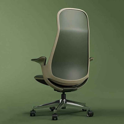 Luxury Ergonomic Swivel Office Chair Back View