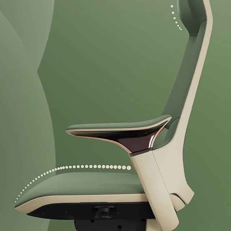 Luxury Ergonomic Swivel Office Chair Side View