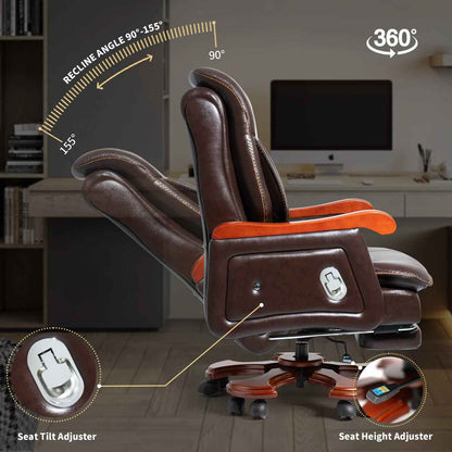 Luxury Ergonomic Swivel Office Chair with Armrests and Rollers