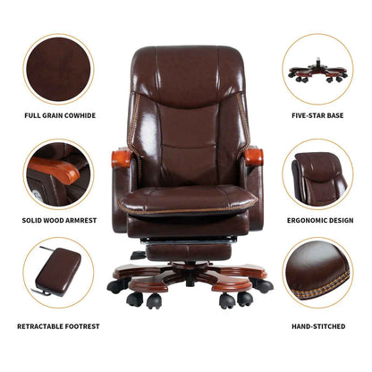 Luxury Ergonomic Swivel Office Chair with Armrests and Rollers Features