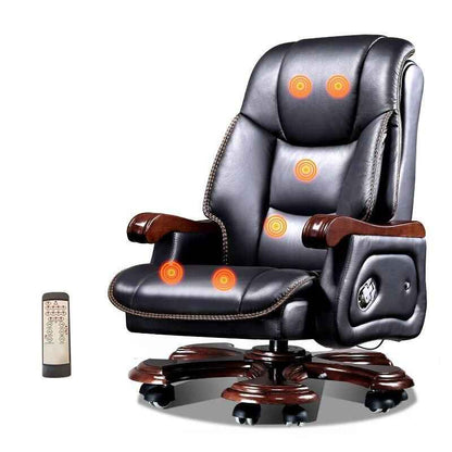 Luxury Ergonomic Swivel Office Chair with Armrests and Rollers Black with massage