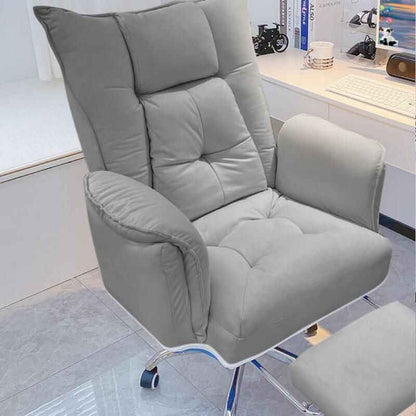 Ergonomic Swivel Office Chair with Footrest and Fixed Handrails 