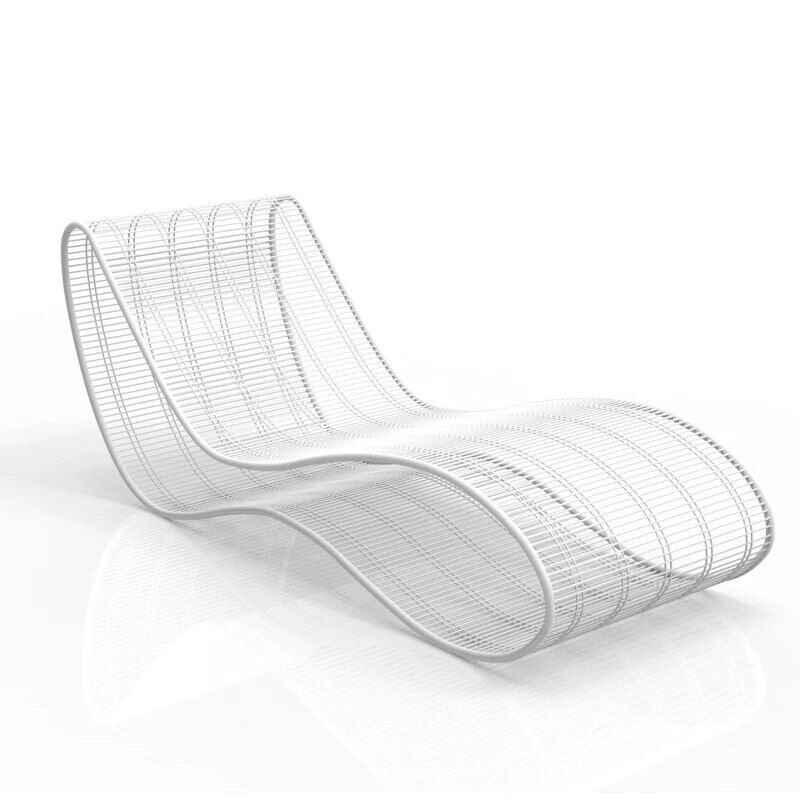 Luxury Minimalist Sun Lounger - Ergonomic Patio and Beach Chair White Background