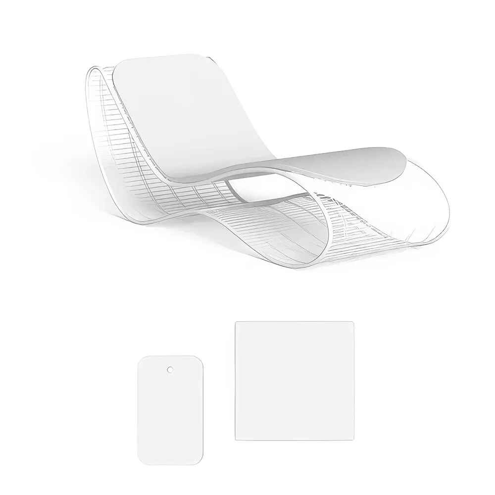 Luxury Minimalist Sun Lounger - Ergonomic Patio and Beach Chair White