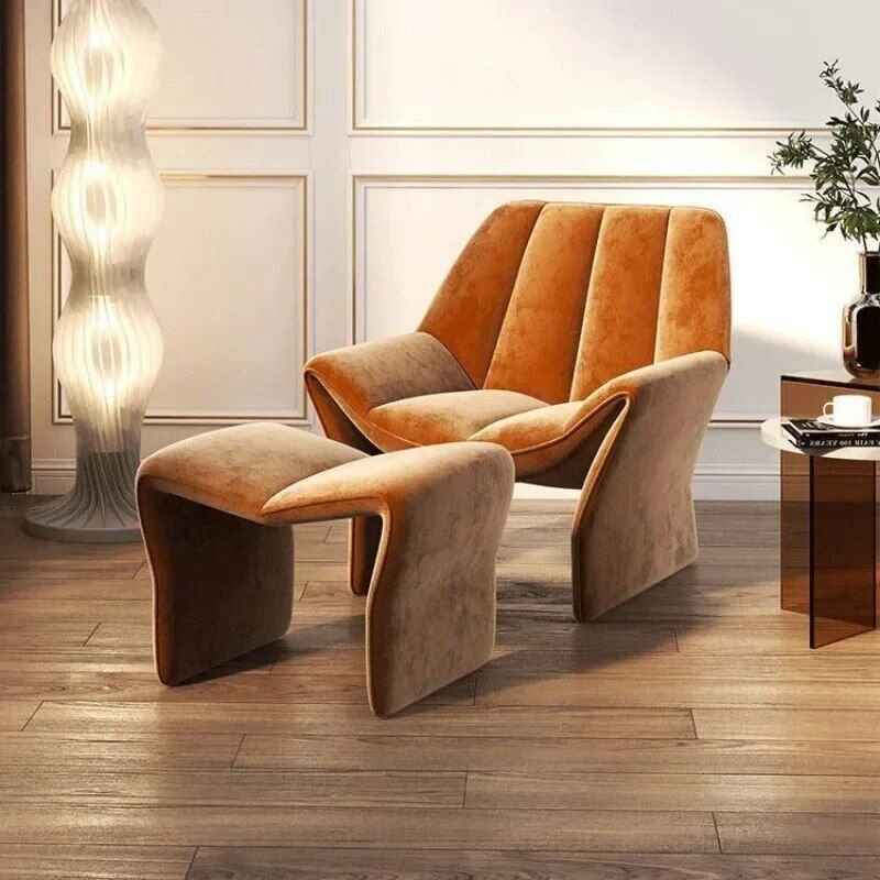 Luxury Nordic-Style Ergonomic Armrest Sofa Chair for Living Room With foot Rest