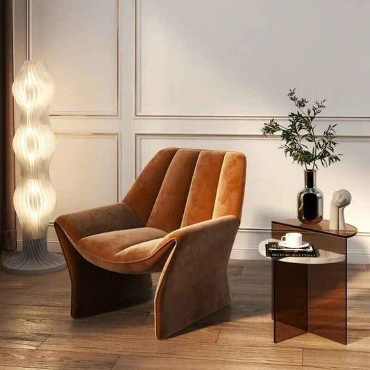 Luxury Nordic-Style Ergonomic Armrest Sofa Chair for Living Room Orange