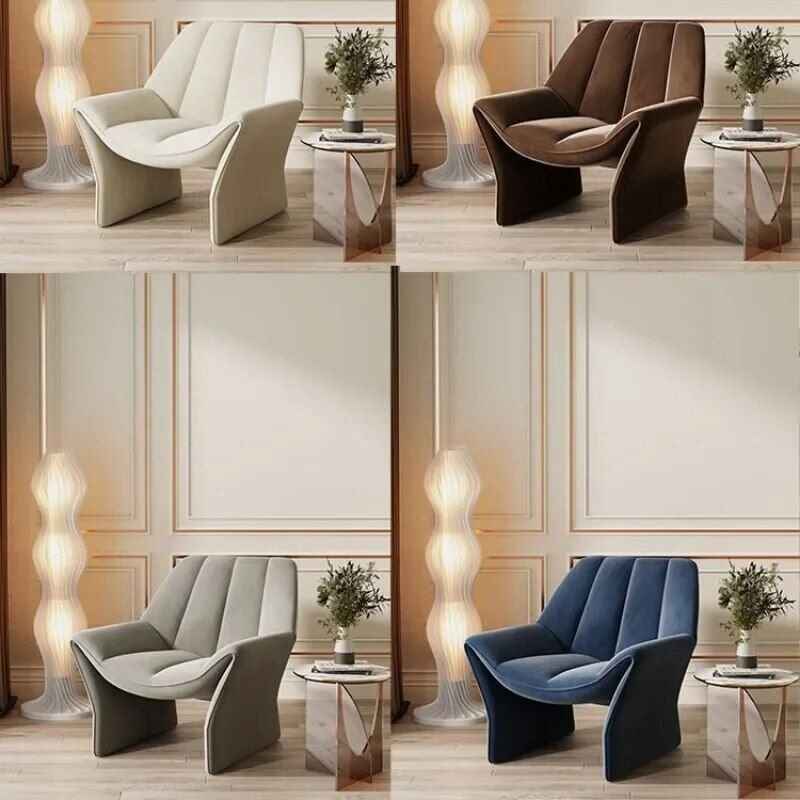 Luxury Nordic-Style Ergonomic Armrest Sofa Chair for Living Room Four Variants 