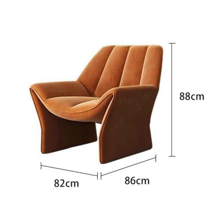 Luxury Nordic-Style Ergonomic Armrest Sofa Chair for Living Room Dimension