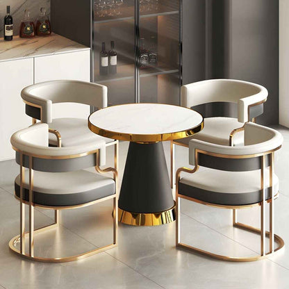 Luxurious Nordic Metal Dining Chair with Ergonomic Design and Handrails upper view