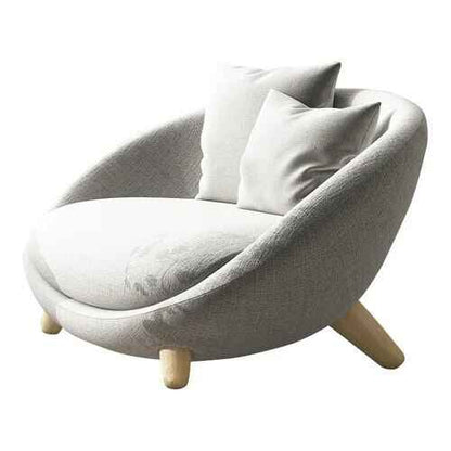 Modern Nordic Leisure Chair - Ergonomic, Retro-Style Living Room Sofa Chair White