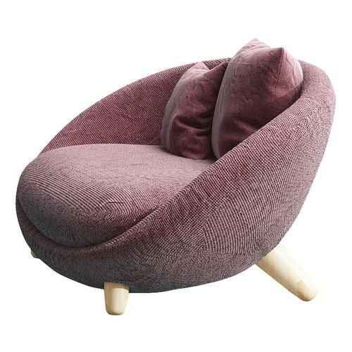 Modern Nordic Leisure Chair - Ergonomic, Retro-Style Living Room Sofa Chair Pink