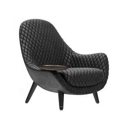 Elegant Italian Minimalist Wingback Leisure Chair for Living Room Black