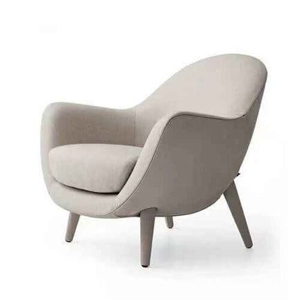 Elegant Italian Minimalist Wingback Leisure Chair for Living Room Light Gray