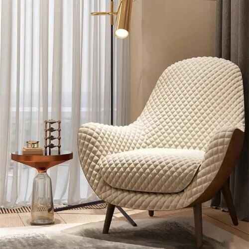 Elegant Italian Minimalist Wingback Leisure Chair for Living Room White