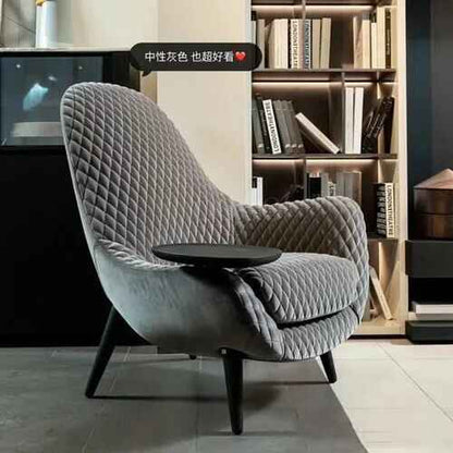 Elegant Italian Minimalist Wingback Leisure Chair for Living Room Gray