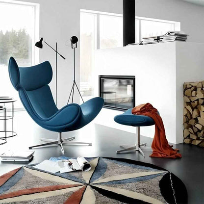 Luxury Modern Leather Leisure Chair for Living Room & Office Blue