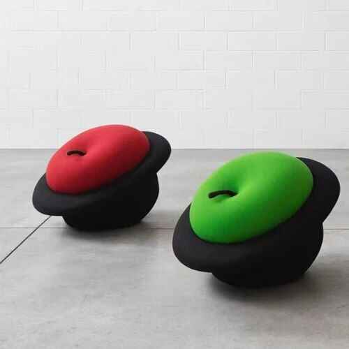 Artistic Hat-Shaped Children's Lounge Chair – Modern Style Decorative Stool Red/Green