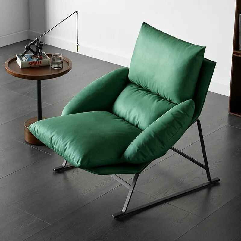 Nordic-Style Leather Down Single Sofa Chair - Sleek Italian Minimalist Design Right side