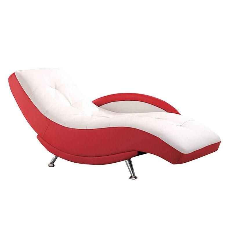 Modern Minimalist Leather Lounge Chair - Elegant Single Sofa for Bedroom & Living Room White background