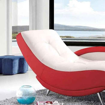 Modern Minimalist Leather Lounge Chair - Elegant Single Sofa for Bedroom & Living Room Close up