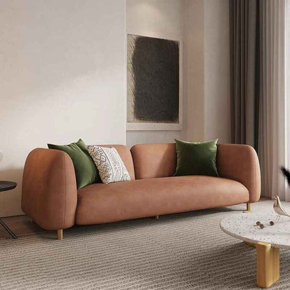 Luxurious 3-Seater Fabric Sofa Orange