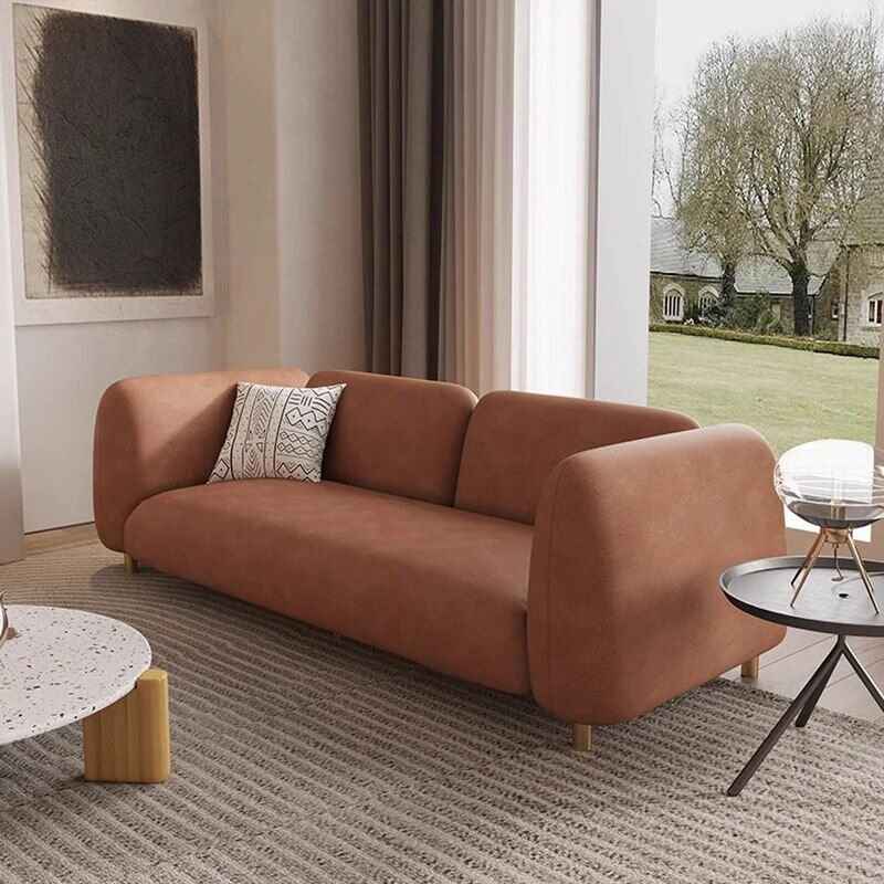 Luxurious 3-Seater Fabric Sofa Side View