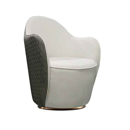 Swivel Leisure Chair Deep Sky Grey + White