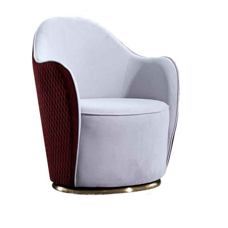 Swivel Leisure Chair  Wine Red + Light Grey