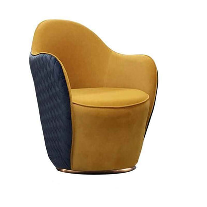 Swivel Leisure Chair Dark Blue + Yellow