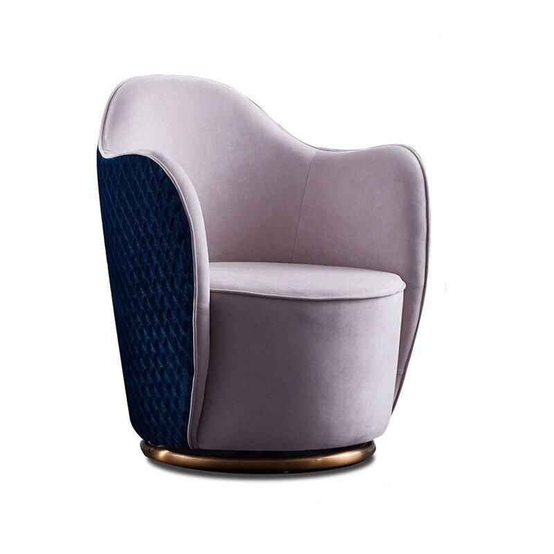 Swivel Leisure Chair Blue + Light Pink