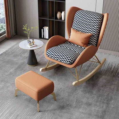 Luxurious Minimalist Modern Leather Armchair With footrest