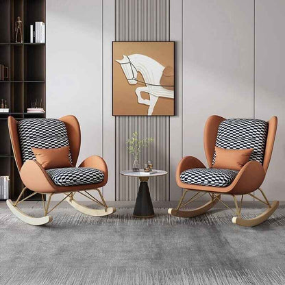 Luxurious 2 Minimalist Modern Leather Armchair Brown