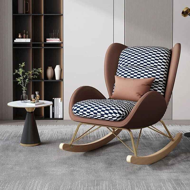 Luxurious Minimalist Modern Leather Armchair Brown