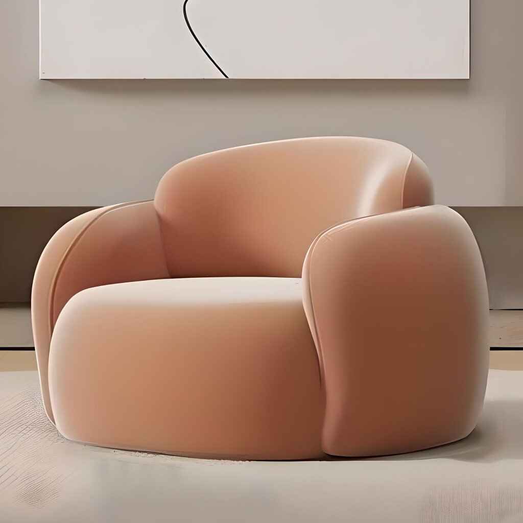 Luxury Minimalist Lounge Sofa Peach