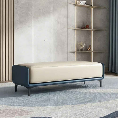 Modern Italian Velvet Ottoman BLue