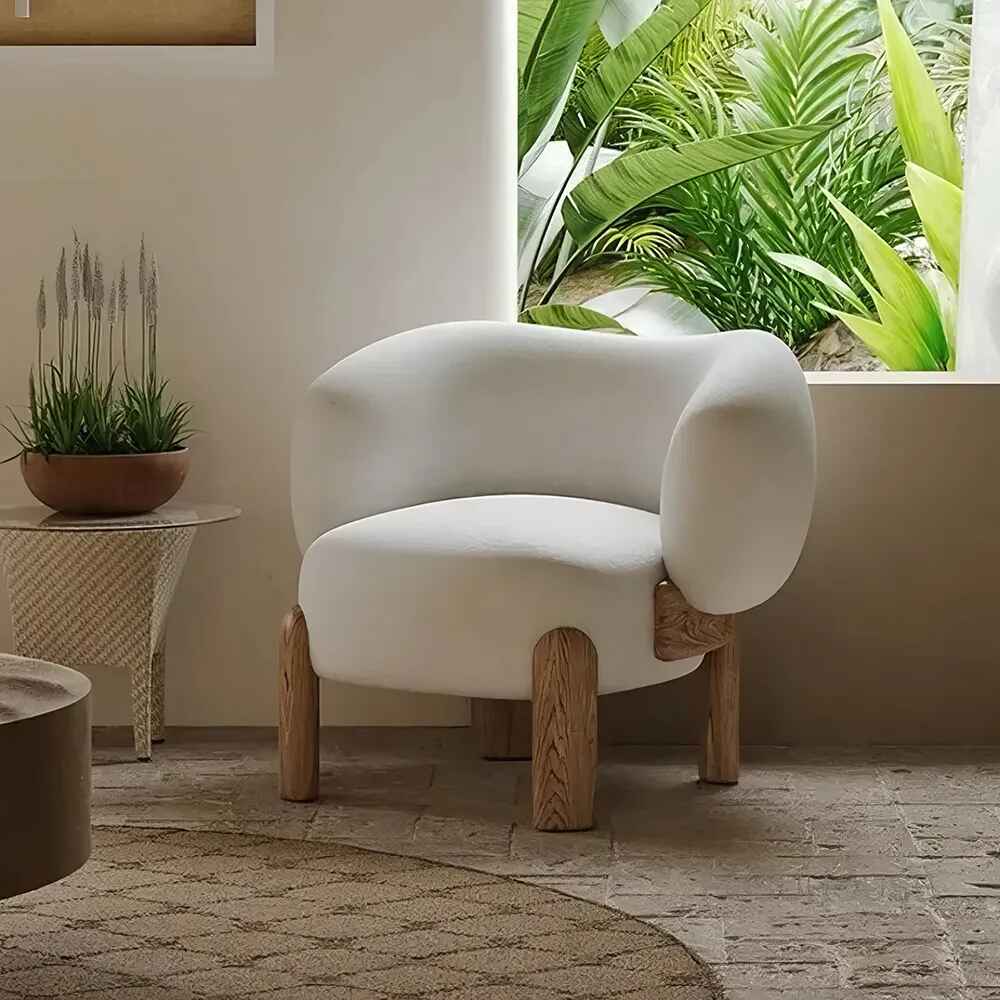 European Single Designer Armchair White in Patio