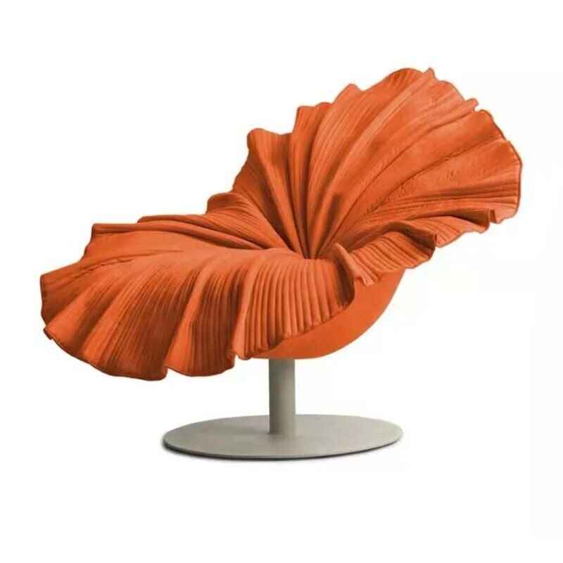 Modern Nordic Swirl Lounge Chair Orange