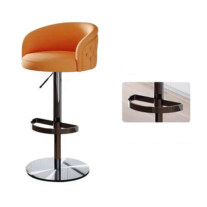 Modern Minimalist Swivel Bar Stool Orange Feature