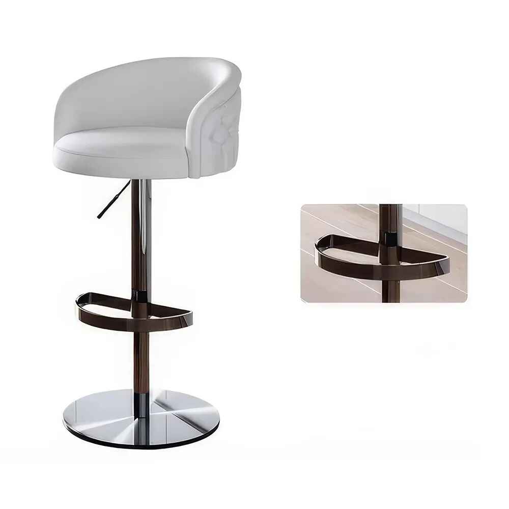 Modern Minimalist Swivel Bar Stool White Feature